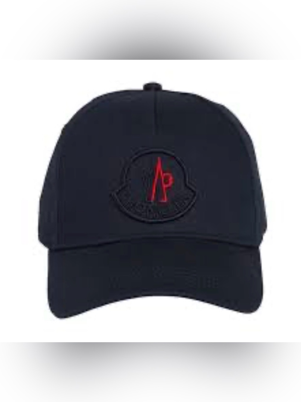 MONCLER LOGO PATCH NAVY COTTON BASEBALL CAP